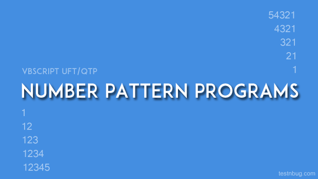 Number pattern programs in VBScript, UFT/QTP